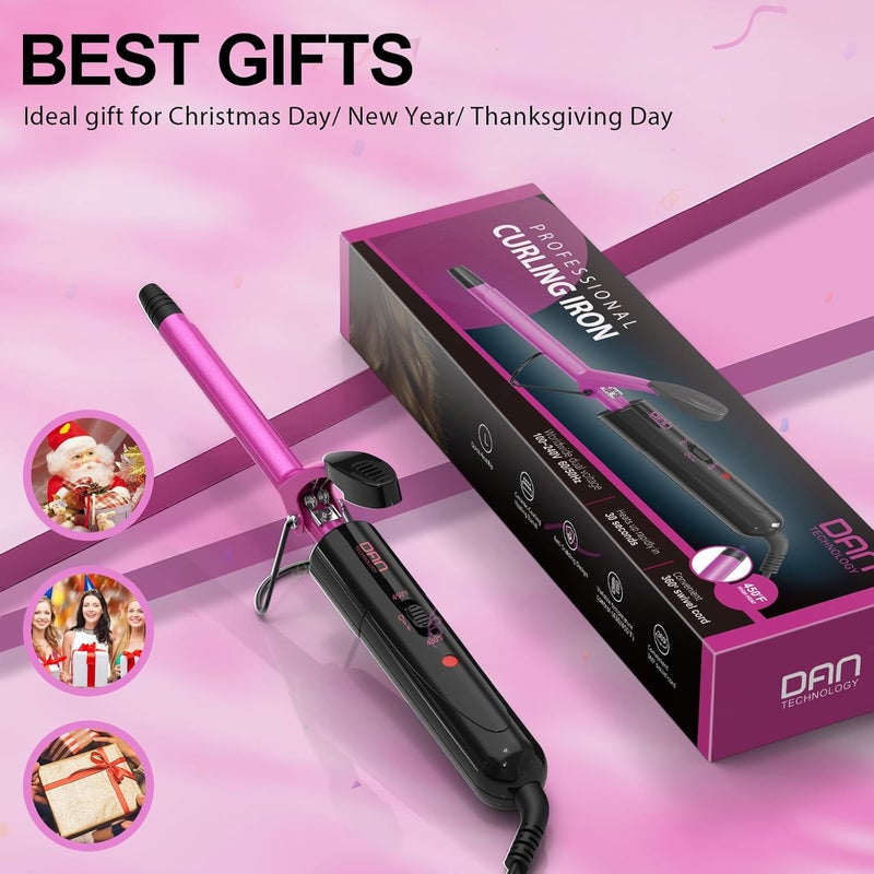 DAN Technology 1/2 Inch Curling Iron 13mm Small Ceramic Curling Wand with Adjustable Temperature Dual Voltage for Tight Curls Short Hair and Ringlets - Image 4